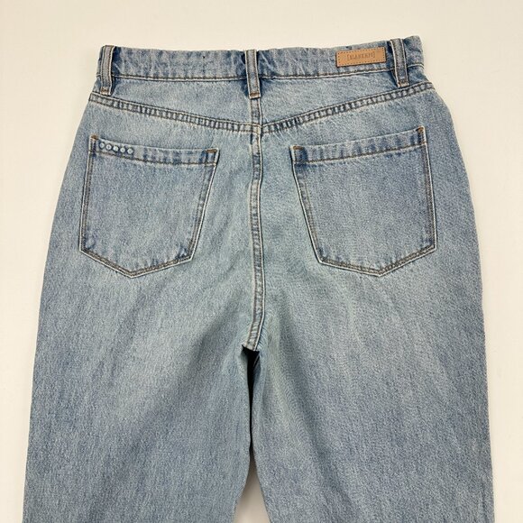 BlankNYC The Cooper Long Slim Straight Slit Button Fly Women size 27 Blue Jeans - Picture 5 of 5